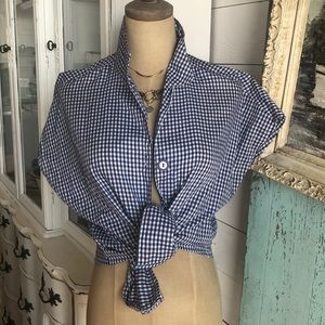 Vintage gingham button down top.